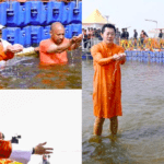 bhutan king along with cm yogi take a dip in sangam at mahakumbh 2025 Satyamanch